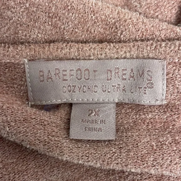 Barefoot Dreams Cozy Chic Ultra Lite Tunic Sweater Size 2X Dusty Pink Rose - Picture 5 of 5